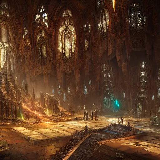 Image similar to ,inside a magical ethereal elven city, highly detailed, 4k, HDR, award-winning, artstation, octane render