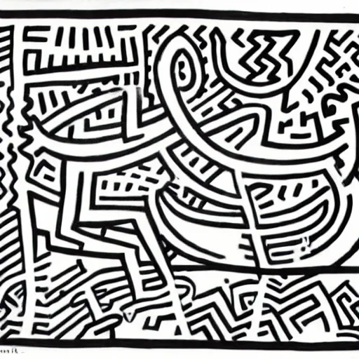 Image similar to zentangle by keith haring