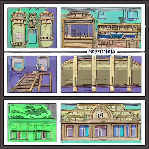 Prompt: studo ghibli isometric asset pack