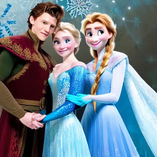 Image similar to tom holland as elsa from frozen