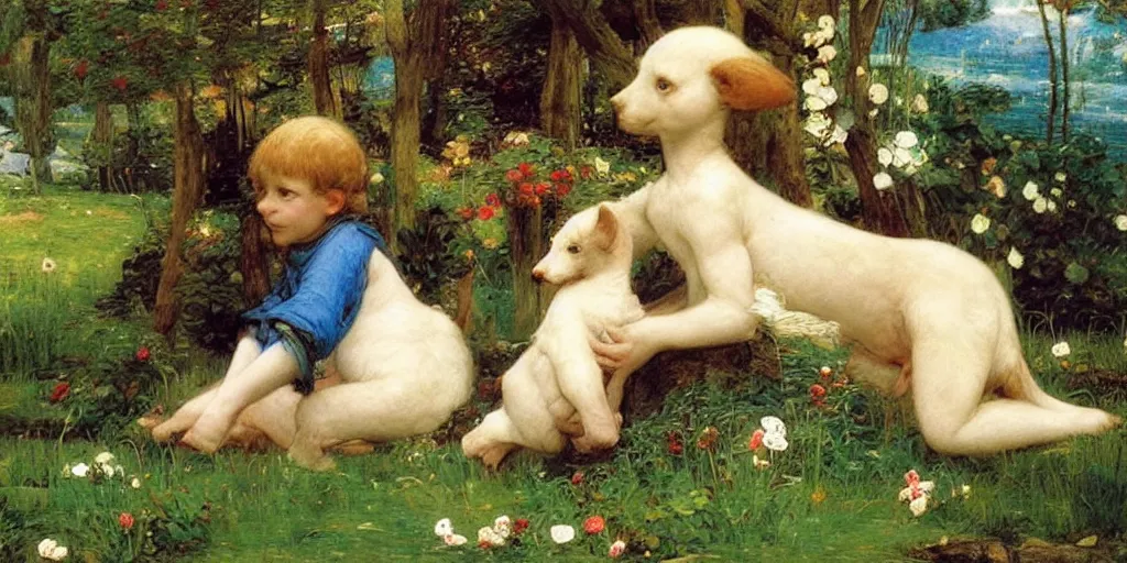 Prompt: 3 d precious moments plush animal, precious moments, master painter and art style of john william waterhouse and caspar david friedrich and philipp otto runge