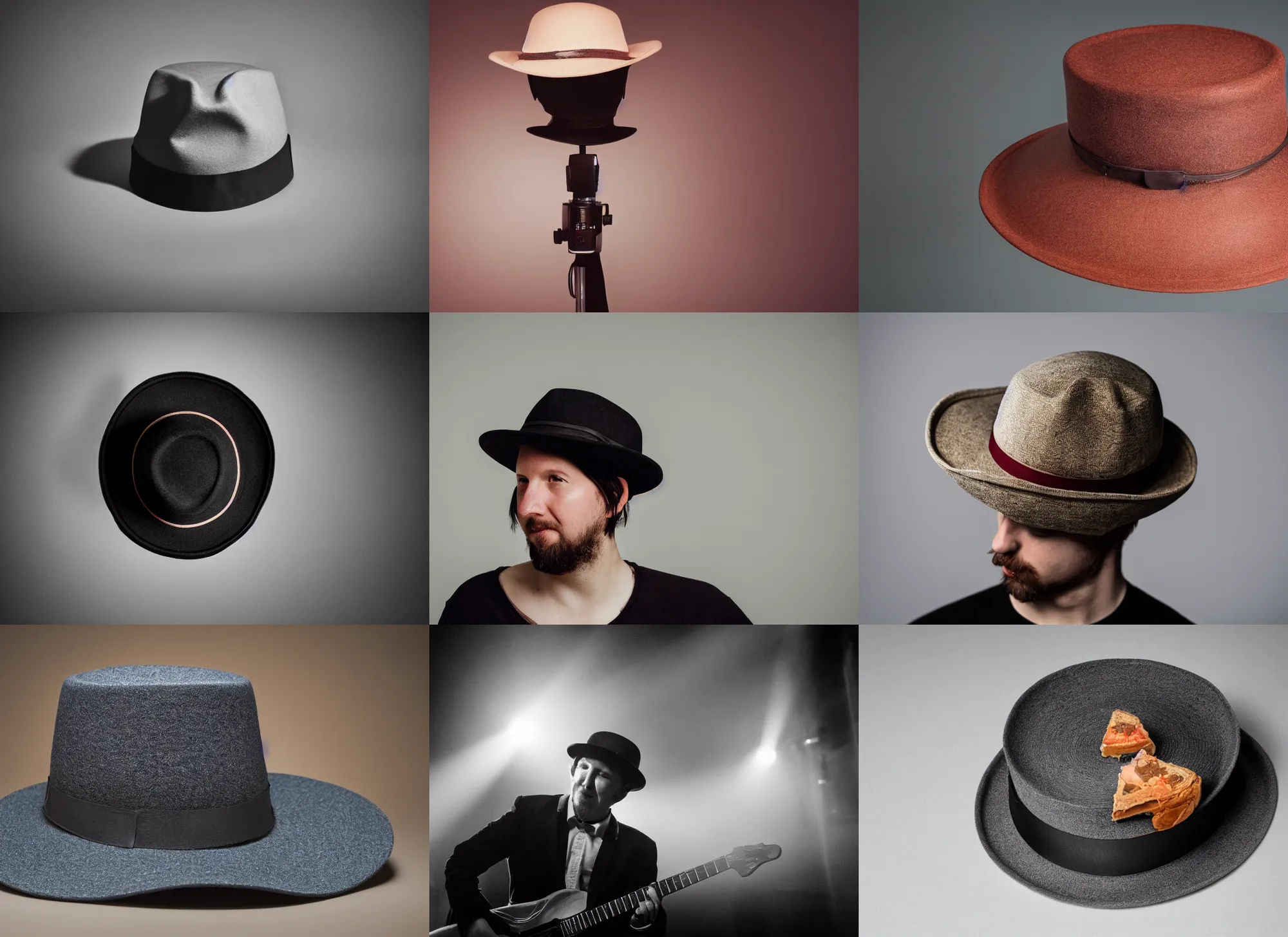 Prompt: photo still of elliot smith pork pie hat, 8 k, studio lighting bright ambient lighting key light, 8 5 mm f 1. 8