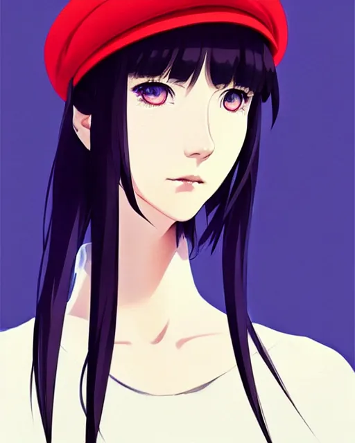 Image similar to girl with a beret | | very very anime!!!, fine - face, audrey plaza, realistic shaded perfect face, fine details. anime. realistic shaded lighting poster by ilya kuvshinov katsuhiro otomo ghost - in - the - shell, magali villeneuve, artgerm, jeremy lipkin and michael garmash and rob rey