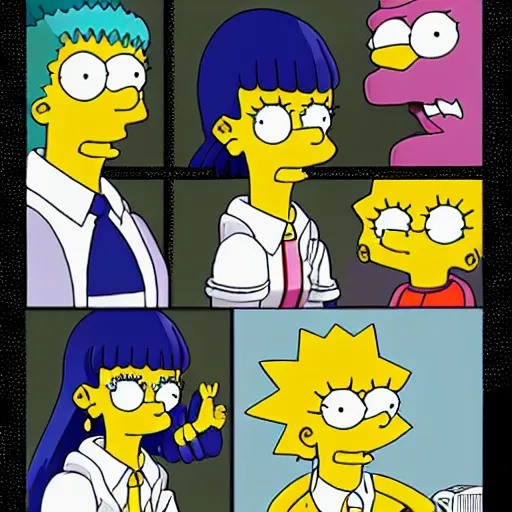 Prompt: anime girl in style of The Simpsons