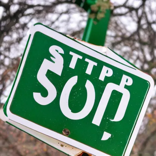 Image similar to stop sign, replace red with green