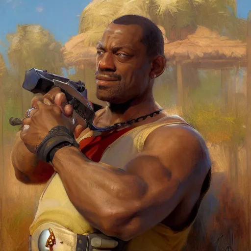 Image similar to carl johnson as super mario, highly detailed painting by gaston bussiere, craig mullins, j. c. leyendecker, 8 k