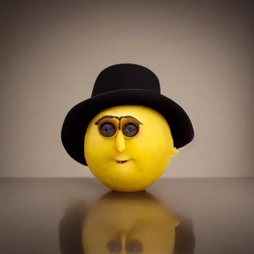 Prompt: professional studio photograph of a lemon with a face that looks like john lennon, highly detailed, intricate