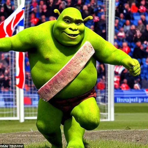 Image similar to shrek! from norffc, bazza shrek, meat pies sausage rolls, come on ingerlund