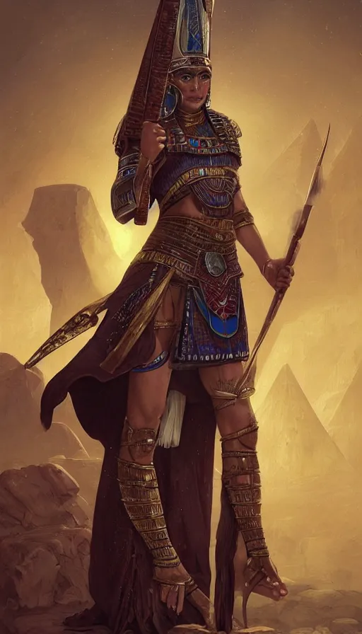Image similar to female egyptian warrior in a winter night, shaman clothing, ritual, moon beams, fame of thrones, fibonacci, sweat drops, insane, intricate, highly detailed, surrealistic, digital painting, artstation, concept art, smooth, sharp focus, illustration, unreal engine 5, 8 k, art by artgerm and greg rutkowski and alphonse mucha