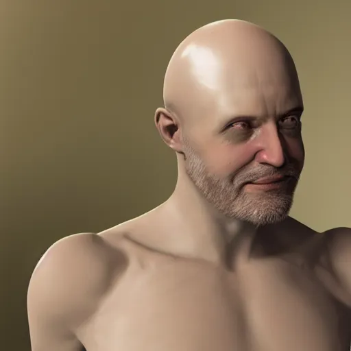Prompt: realistic image of bald man coming back to life