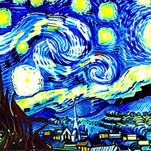 Image similar to a bottle on display filled by the sky painting by van gogh starry night, by van gogh