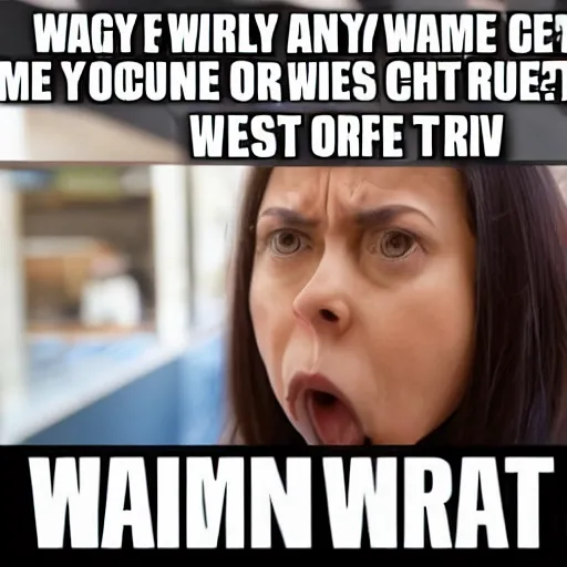 Image similar to angry woman who wants to see your manager because her food arrival time came one minute after her estimation, 4 k, 8 k