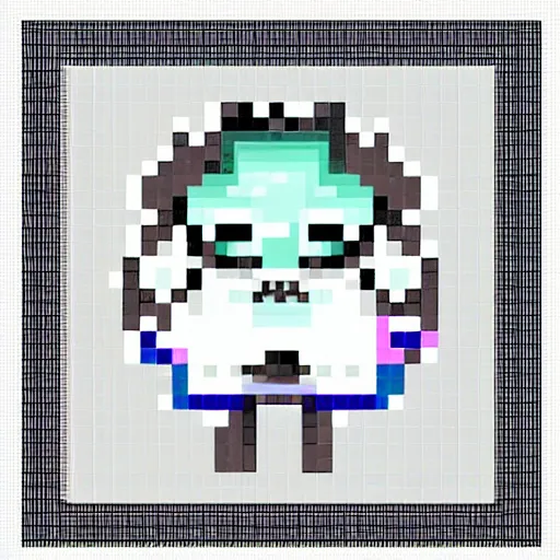 Image similar to a badge in the shape of a white diamond, pixel art, videogame inventory sprite