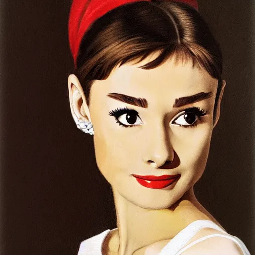 Prompt: audrey hepburn art by giovanni battista moroni