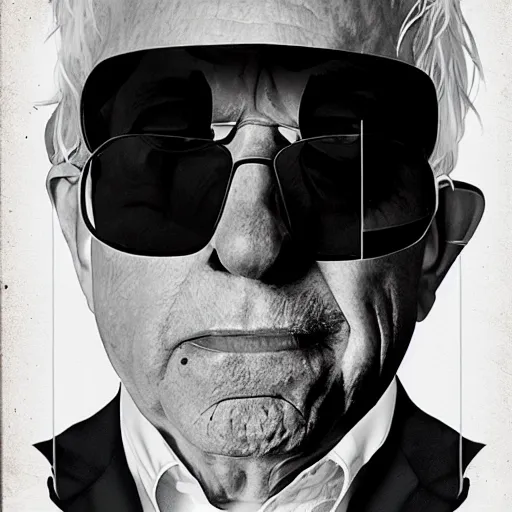 Prompt: portrait of Bernie Sanders as Guerrilla Heroico