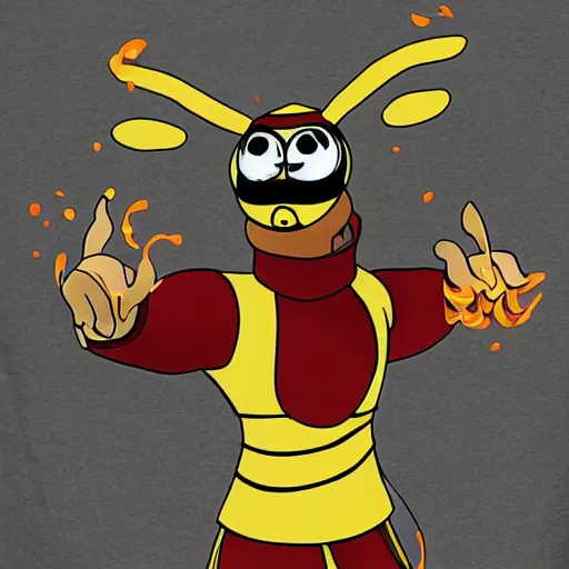 Prompt: berry bee benson fire bending