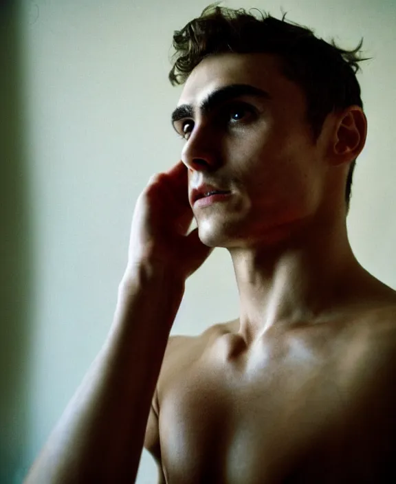 Image similar to portrait of dave franco photographed by nan goldin