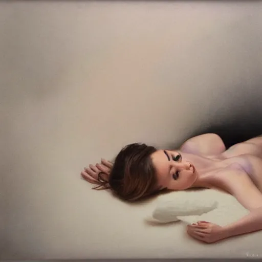 Image similar to justim bieber laying in milk, cinematic, cottage core, cinematic focus, polaroid photo bleached vintage pastel colors high - key lighting, soft lights, foggy, by steve hanks, by lisa yuskavage, by serov valentin, by tarkovsky, 8 k render, detailed, oil on canvas