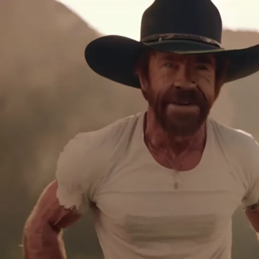 Image similar to chuck Norris in a lil Nas X video