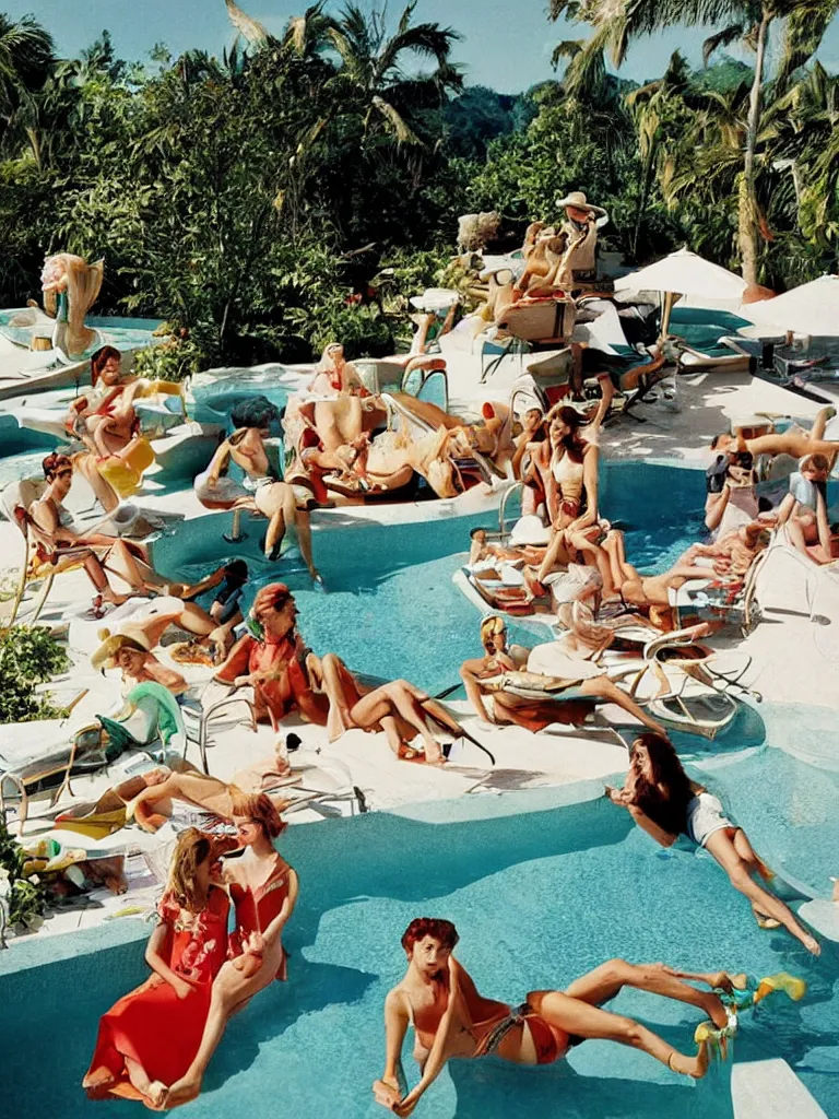 Image similar to by slim aarons, by kechun zhang