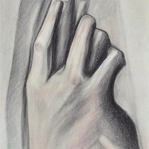 Prompt: drawing hand by marlene dumas