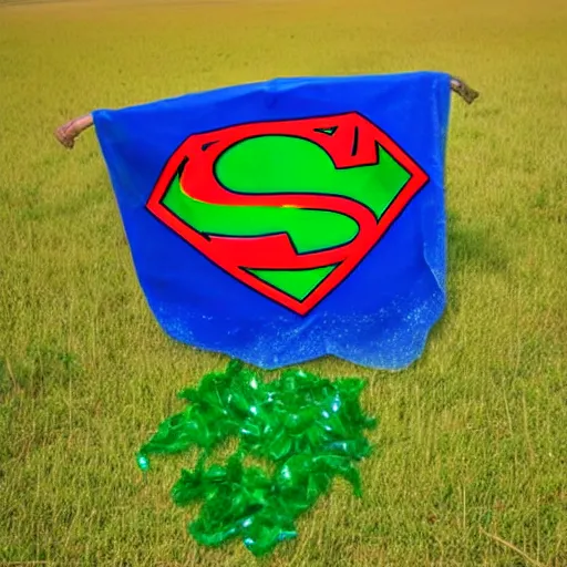 Prompt: kryptonite in a field