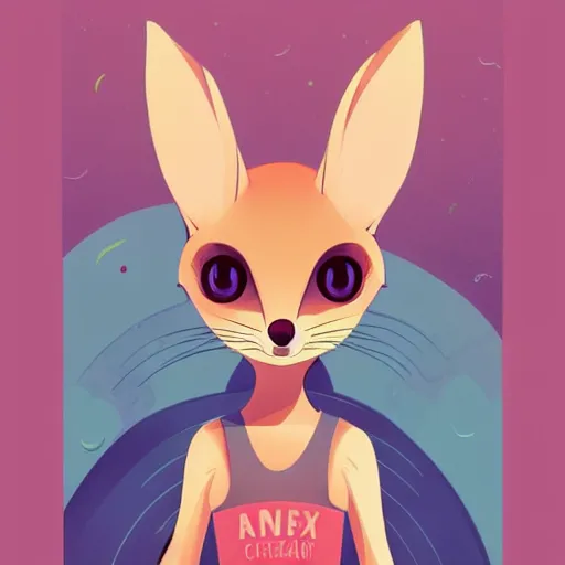 Image similar to fennec fox, clean cel shaded vector art. shutterstock. behance hd by lois van baarle, artgerm, helen huang, by makoto shinkai and ilya kuvshinov, rossdraws, illustration, foolish