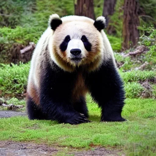 Image similar to panda mixed with grizzly bear