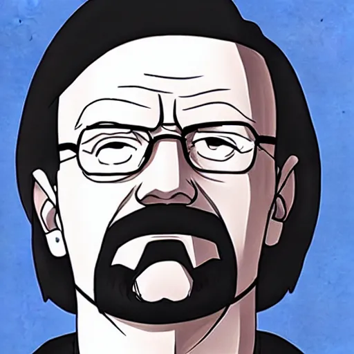 Image similar to Walter White in anime artstyle