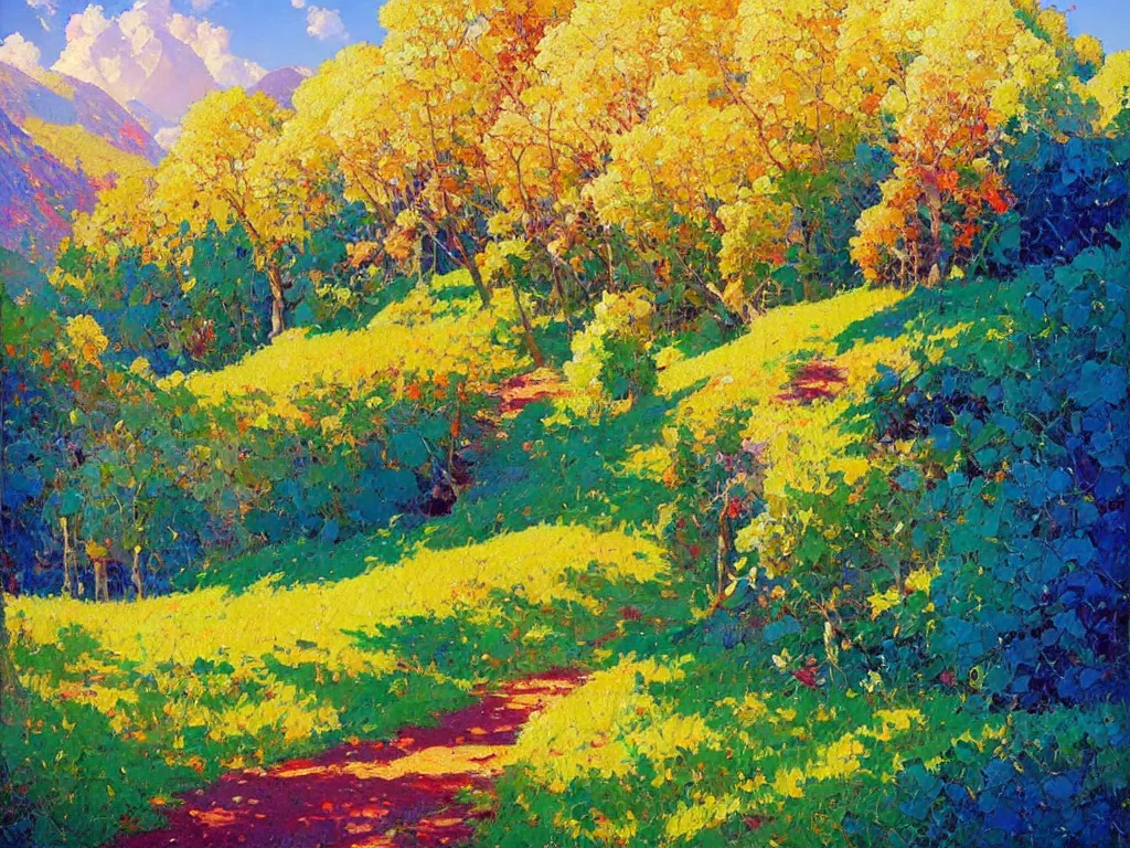 Prompt: majestic nature scenery, breathtaking oil painting by erin hanson, alexi zaitsev, karl spitzweg, craig mullins, award winning, impressionistic