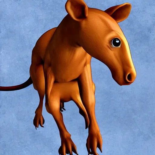 Prompt: a rat with a horse body, hyper realistic photograph