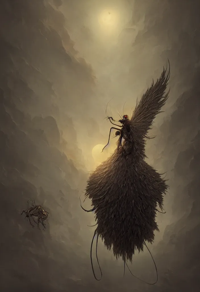 Prompt: a beautiful digital illustration portrait of an anthropomorphic tick as the angel of death by benoit b. mandelbrot, steven belledin, martin johnson heade, lee madgwick, caspar david friedrich, and david rios ferreira. 8 k resolution trending on artstation concept art digital illustration