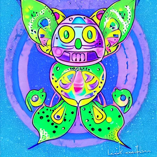 Image similar to poked bot from poked studio uk, bot art by lisa frank