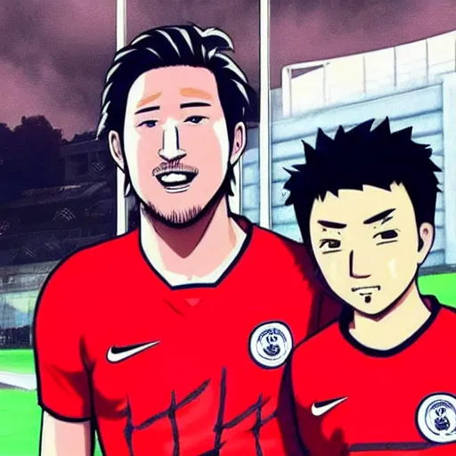 Prompt: harry kane and son heung-min in naruto,