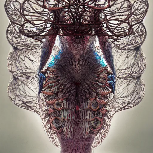 Prompt: Photo of a creature from another universe by ernst haeckel, iris van herpen, james jean, mandy jurgens, artstation, fashion editorial