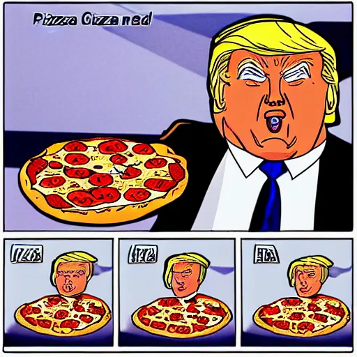 Prompt: Pizza * Donald Trump