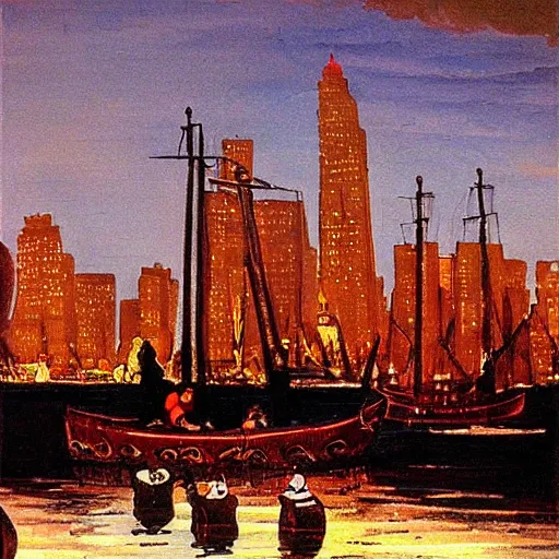 Image similar to painting of boston by michel delacroix