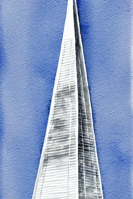 Image similar to minimalist watercolor art of the shard london, illustration, vector art