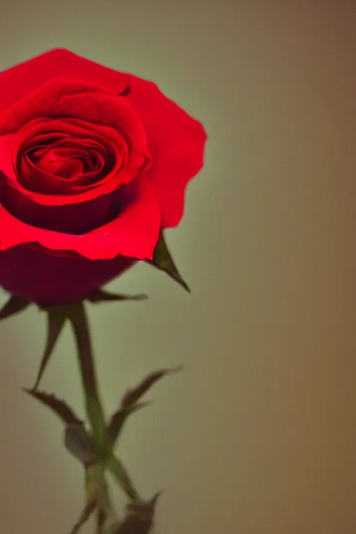 Prompt: Photo of A red rose on fire, highly detailed, depth of field, fine art photography, Cinestill 800t, wide shot, photo print, best selling.