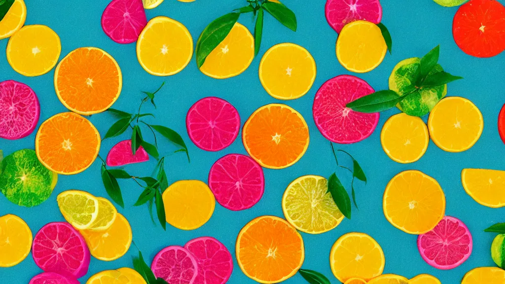 Image similar to cmyk risograph print billable citrus cube ( s ) in nature