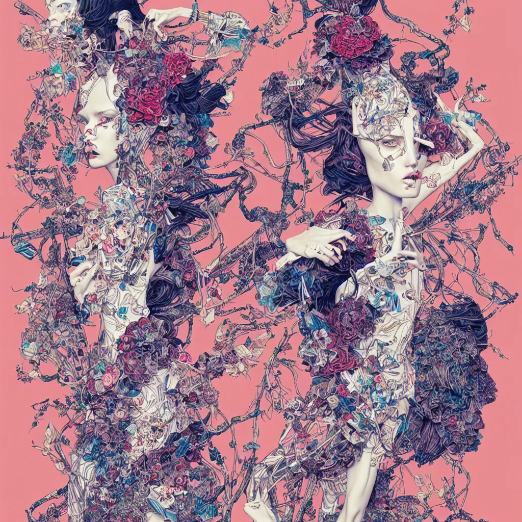 Image similar to fashion advertising campaign by james jean, highly detailed, intricate