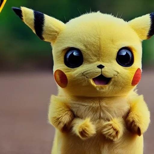 Prompt: Real life Pikachu using thunderbolt move, national geographic