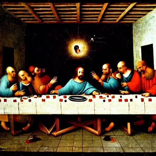 Image similar to The Last Supper painting by Hieronymus Bosch