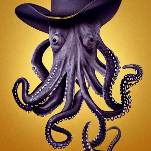 Image similar to octopus in a cowboy hat