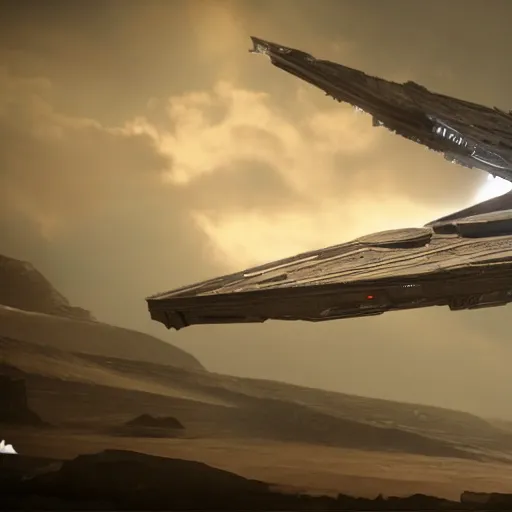 Prompt: an imperial star destroyer from star wars, cinematic, Unreal Engine