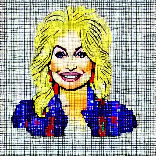 Image similar to dolly parton pixel art, featured on pixilart