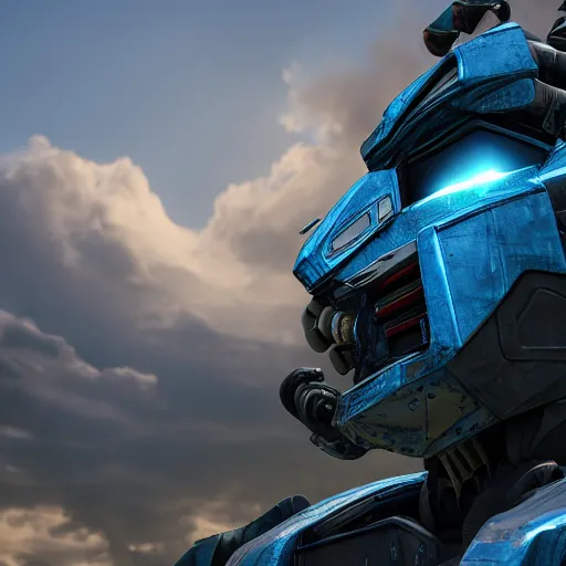Image similar to portrait of highly detailed realistic transformers - realistic beautiful sky -realistic detail - blender - unreal engine 5 - 8K with ray tracing