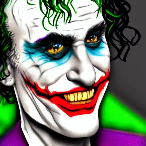 Image similar to !dream Watson as the joker, highly detailed, realistic face, digital art