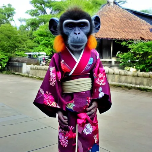 Image similar to a monkey in a kimono