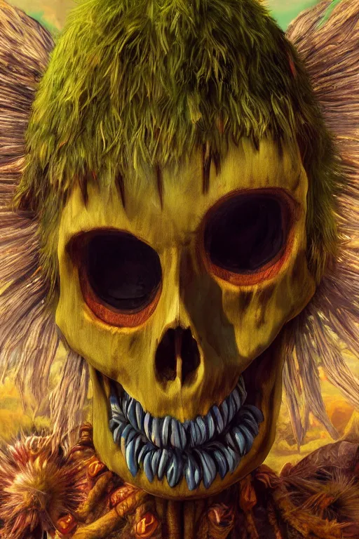 Image similar to Skull Kid from Zelda oil on canvas, intricate, portrait, 8k highly professionally detailed, HDR, CGsociety